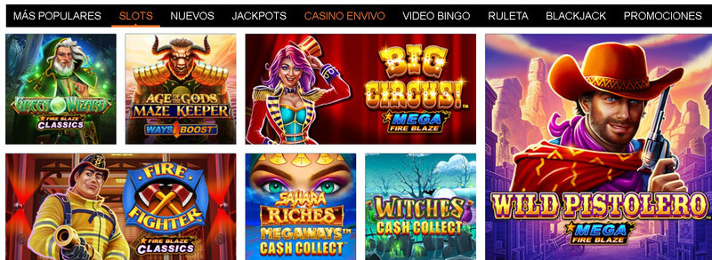 versión móvil del casino